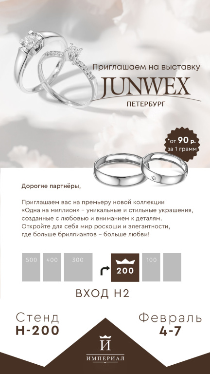 Приглашение на выставку JUNWEX Петербур 2025 февраль